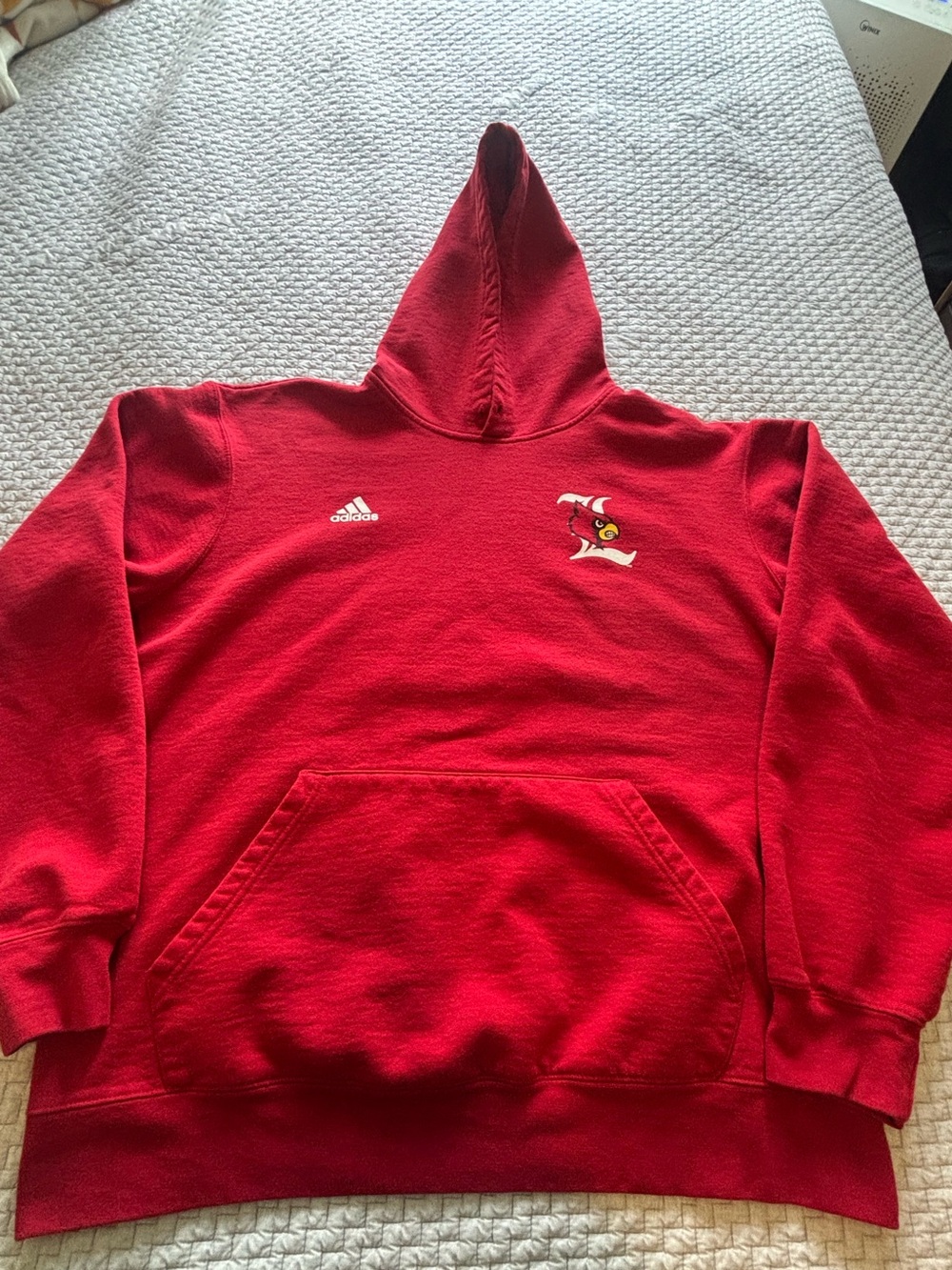 Adidas Louisville Cardinals Logo Hoodie Size XL